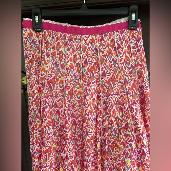 Y2K FOCUS LIFESTYLE Ikat Print Gathered Midi Skirt Indie Sleeze Boho Artsy Sz 10 - Picture 6 of 14